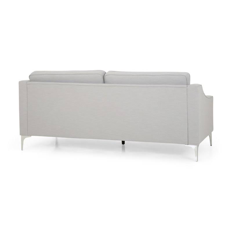 Pebble Gray and Silver Fabric Sofa W221
