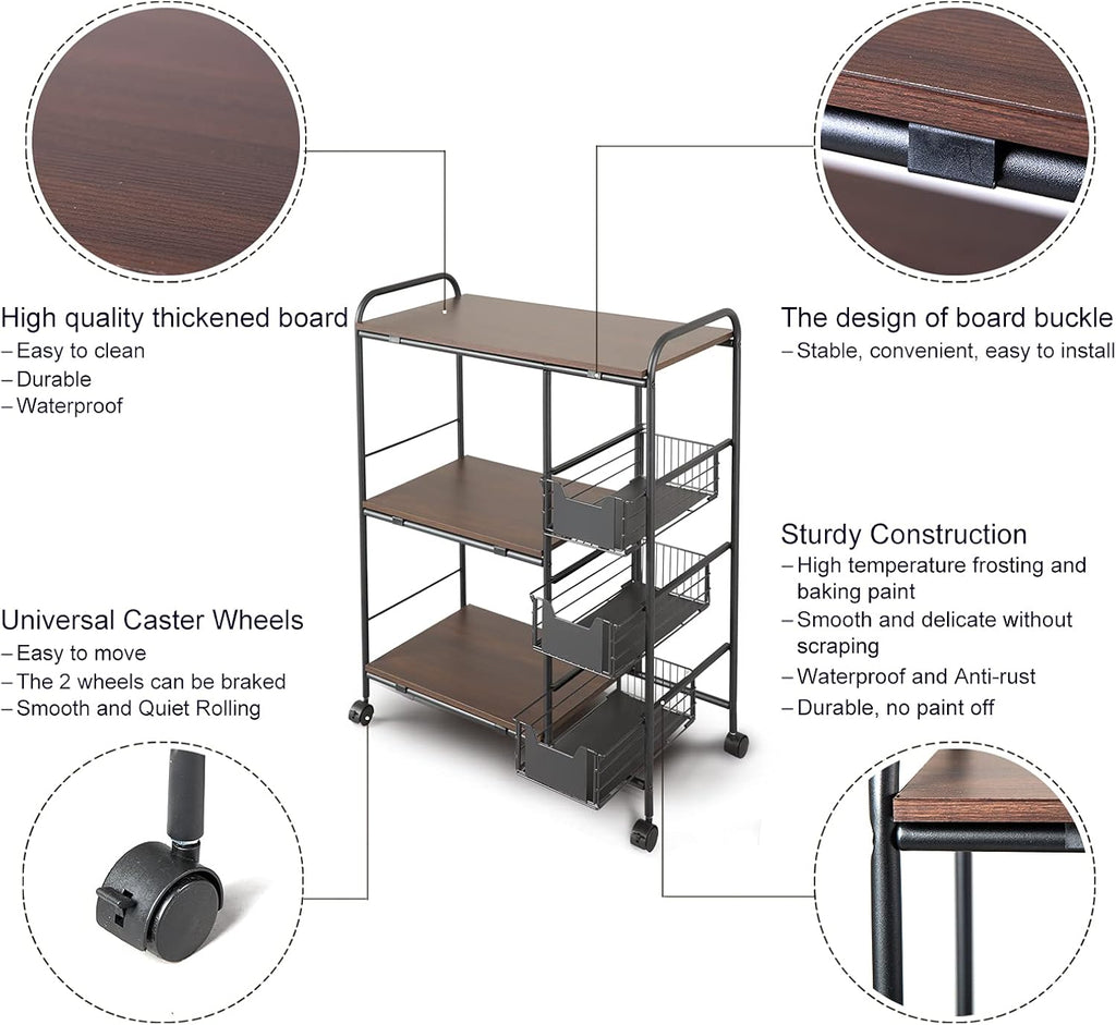 Kitchen Standing Bakers Rack with Storage Basket H984113