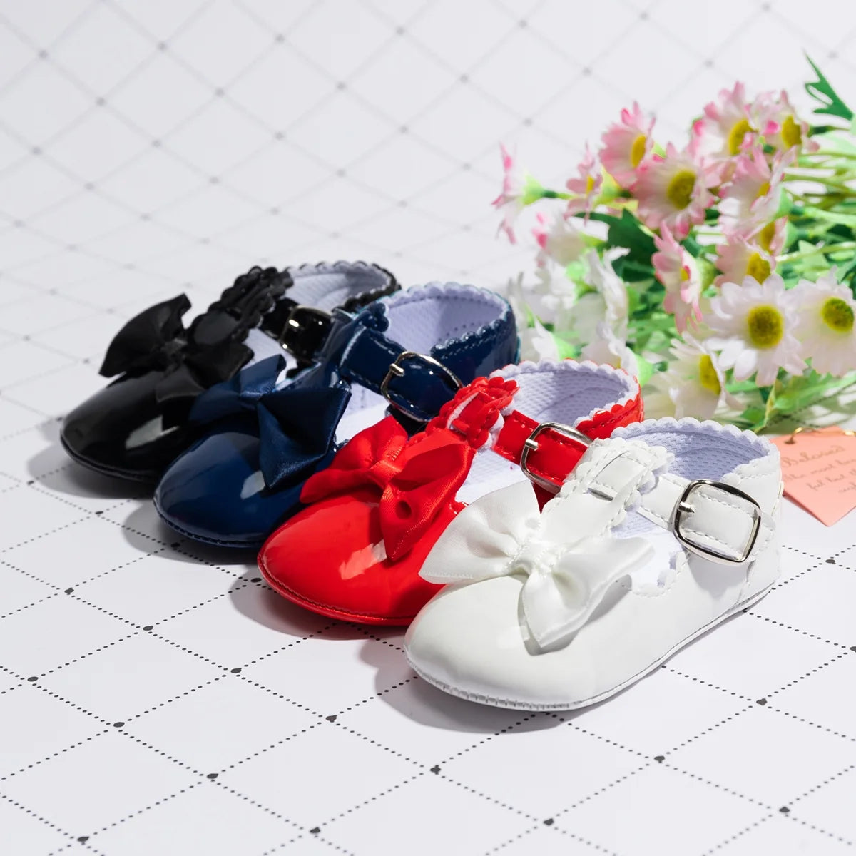 Baby Girls Mary Jane Bowknot Soft Sole PU Leather Princess Flats A841456