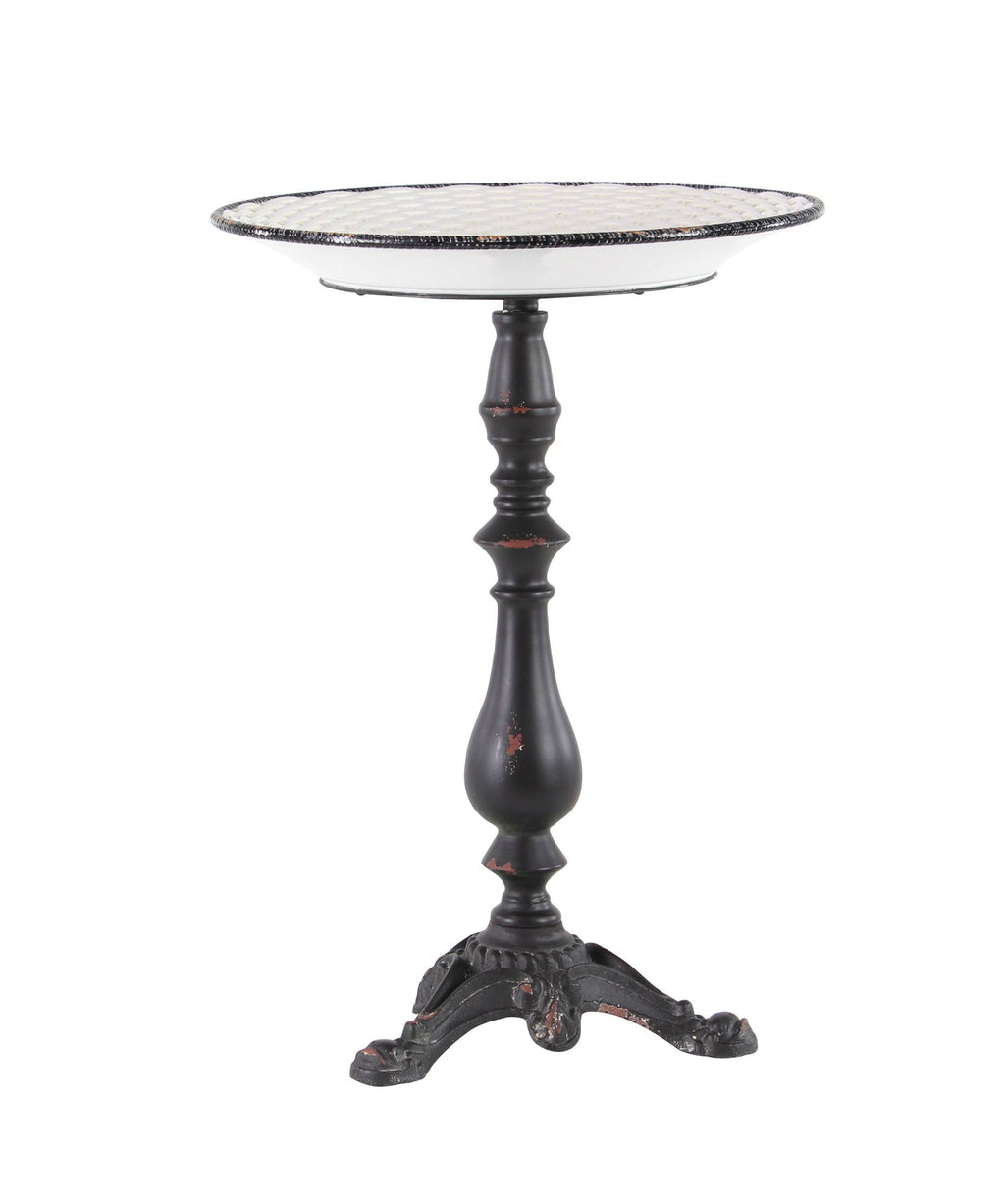 Round Iron and Wood Accent Table E16306