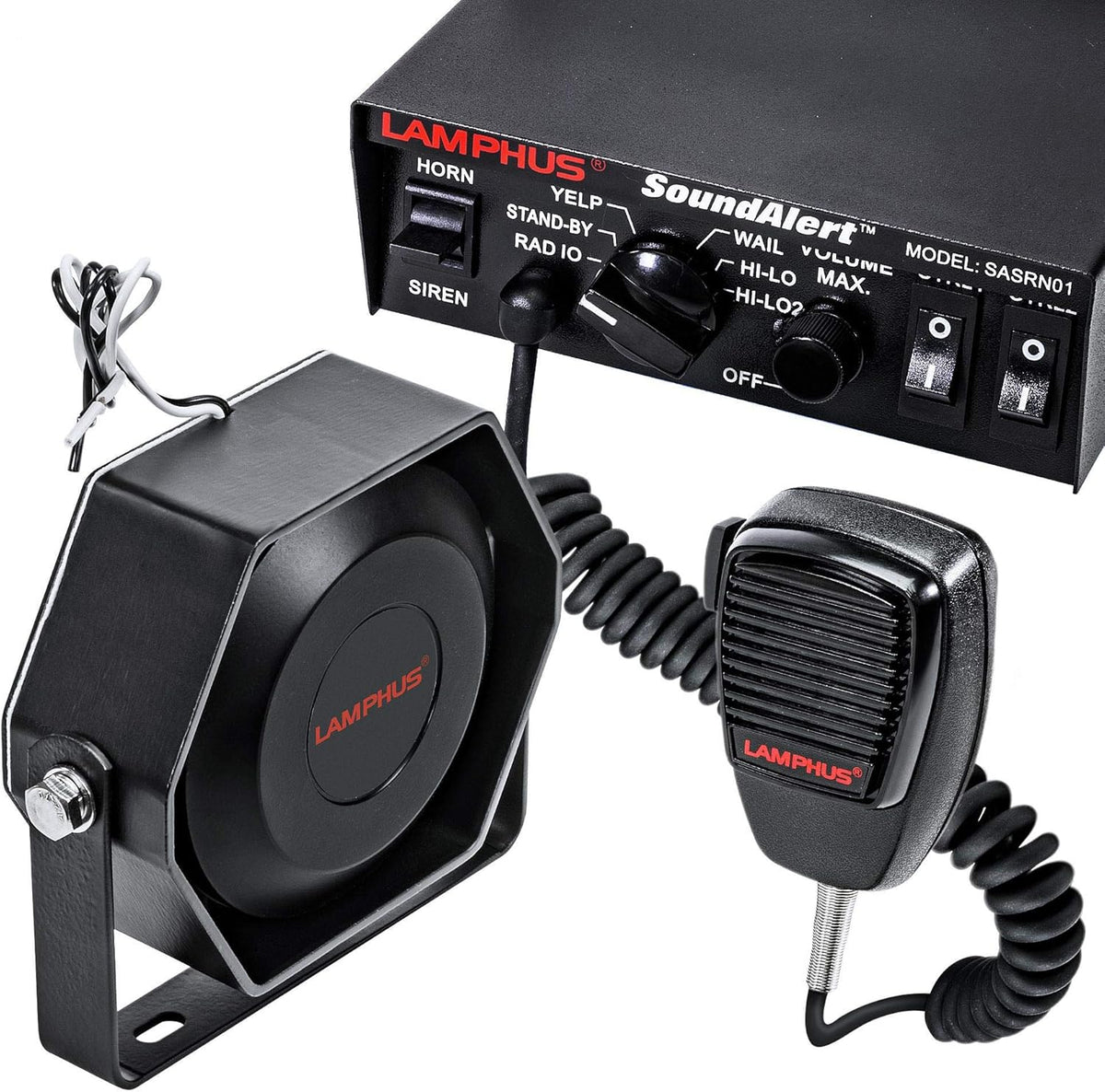 12V 100W Police Siren PA System with Handheld Microphone E359
