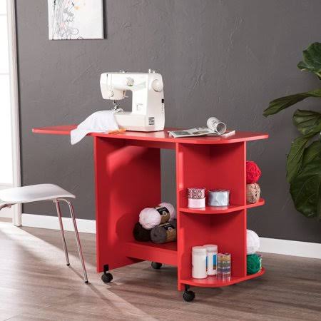 Farmhouse Red Sewing Table Craft Station I627989