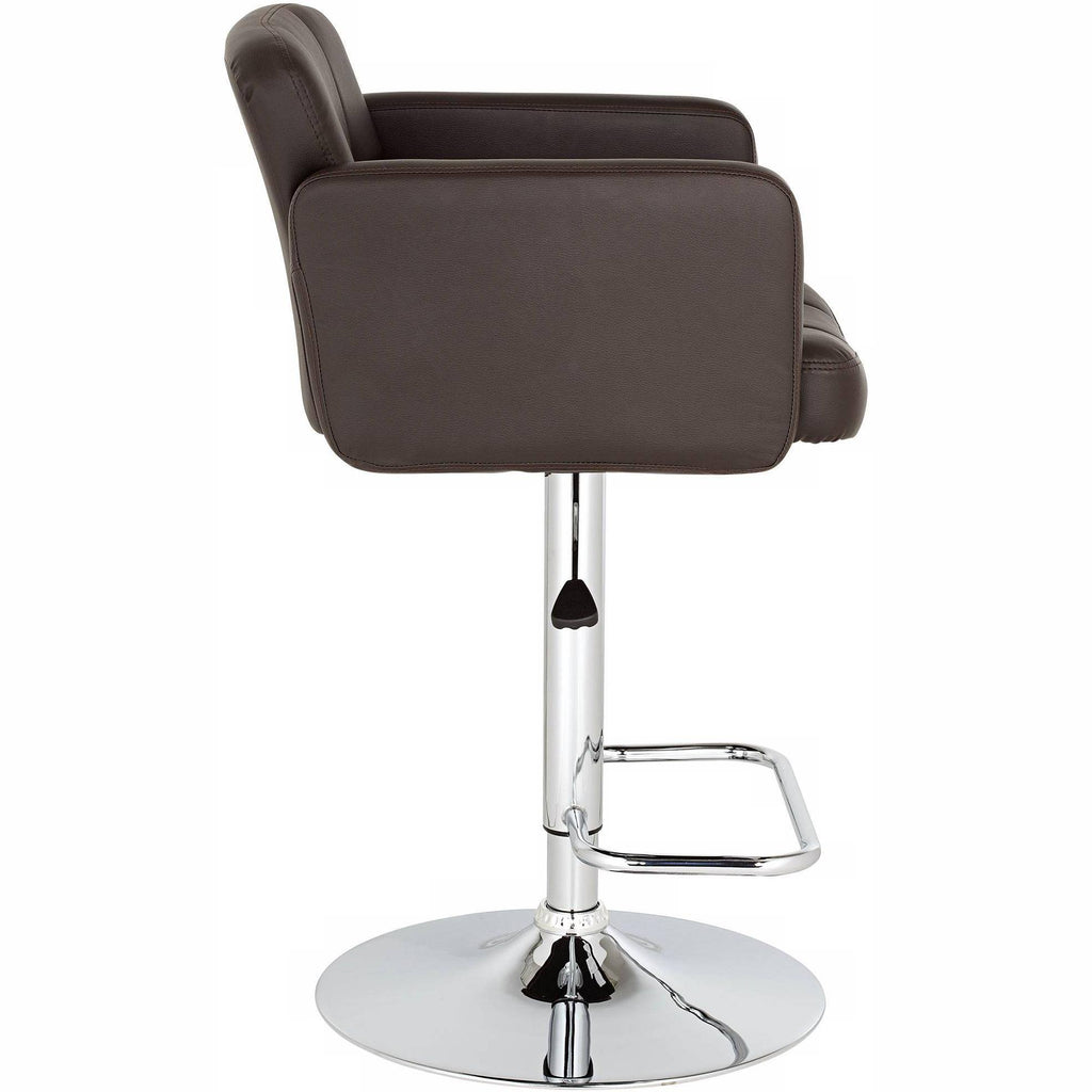 Espresso Faux Leather Adjustable Swivel Bar Stool T236890