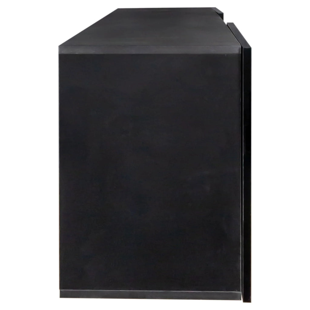 Floating TV Stand with Shelf and Clamshell Doors V131