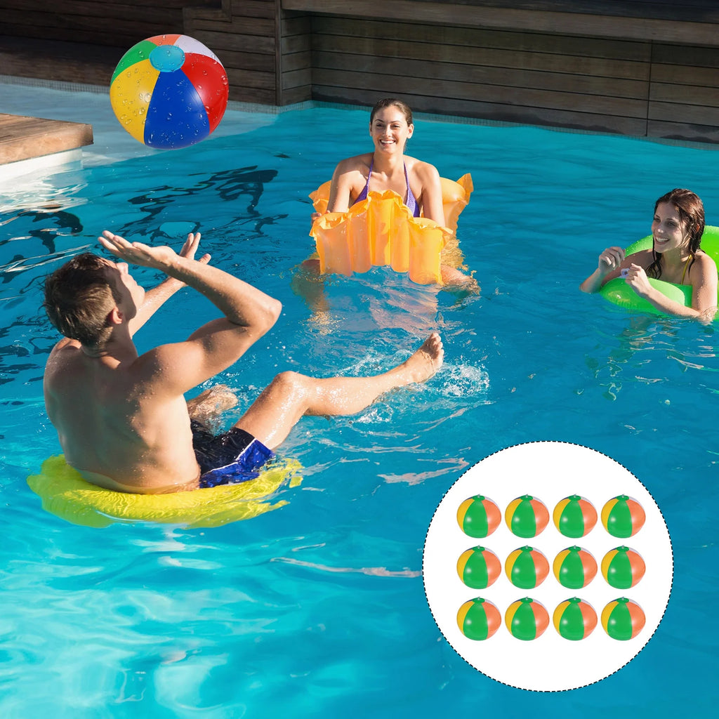 12 Pcs Inflatable Beach Balls Pool Toys T129244