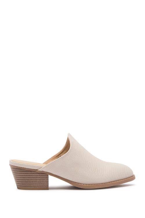Cream Lizard Embossed Mule K307