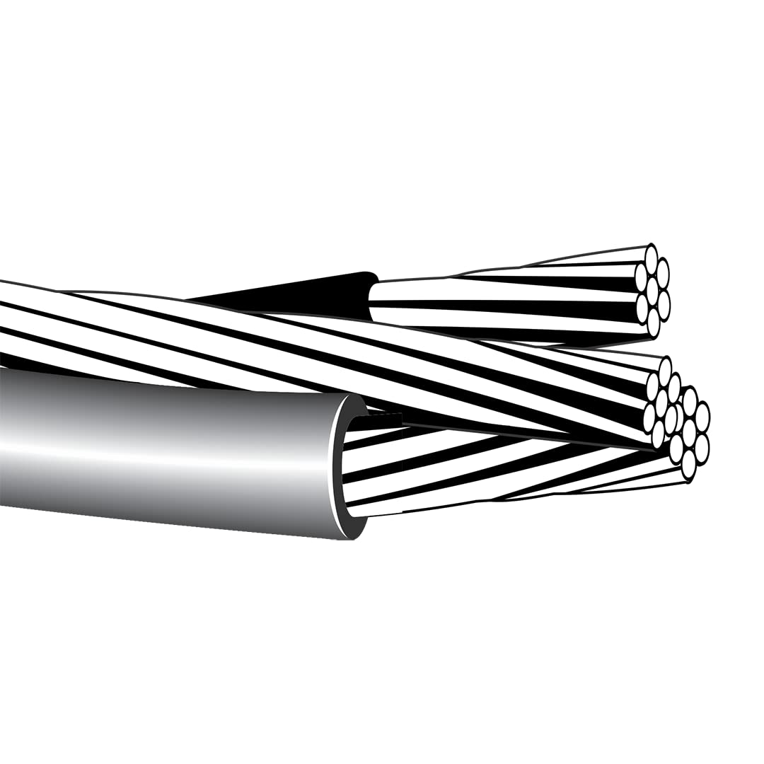 150' Nassau Cockle 2-2-4 Aluminum Triplex Overhead Service Drop Cable P715934