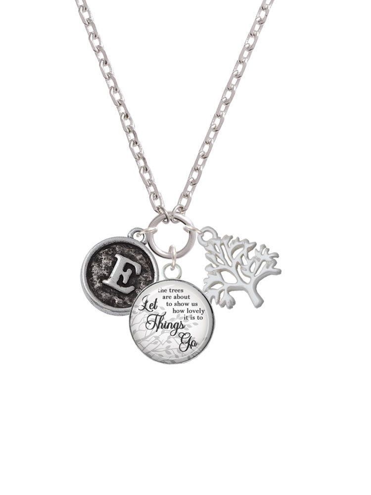 Silvertone Round Charm Necklace, 28" P12323