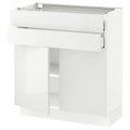 White 2 Door 2 Drawer Base Cabinet M9134