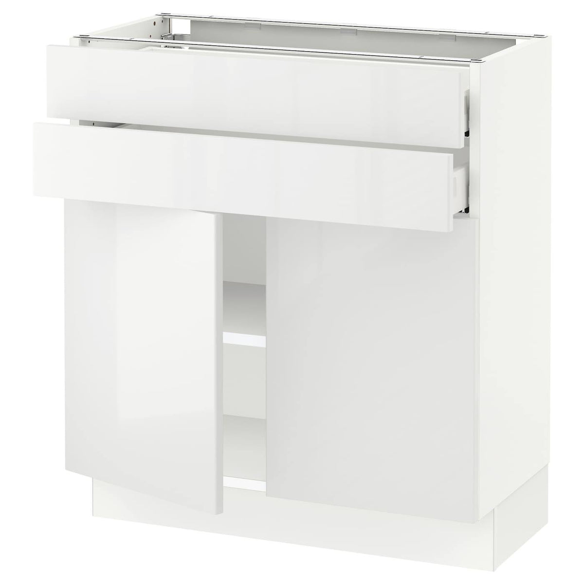 White 2 Door 2 Drawer Base Cabinet M9134