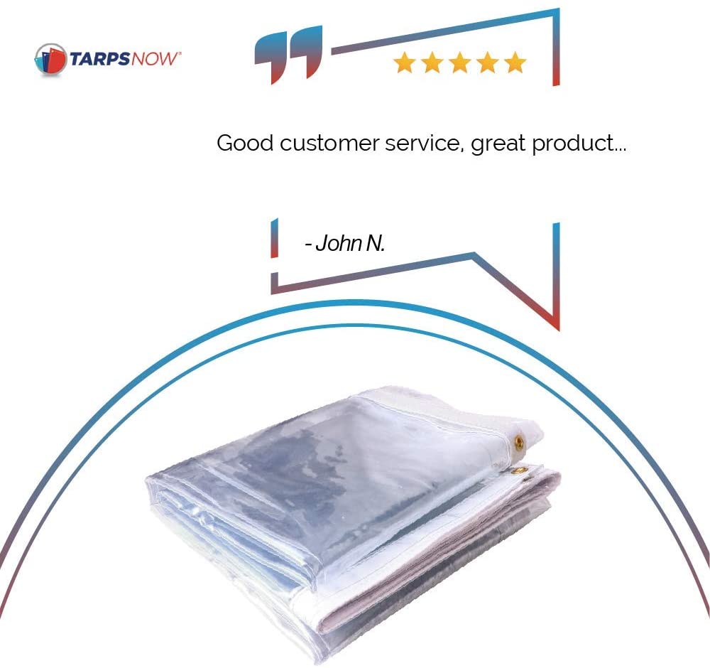 Fire Retardant Vinyl Tarps, 20Mil Waterproof Clear Tarp Cover - 6' x 12' U328