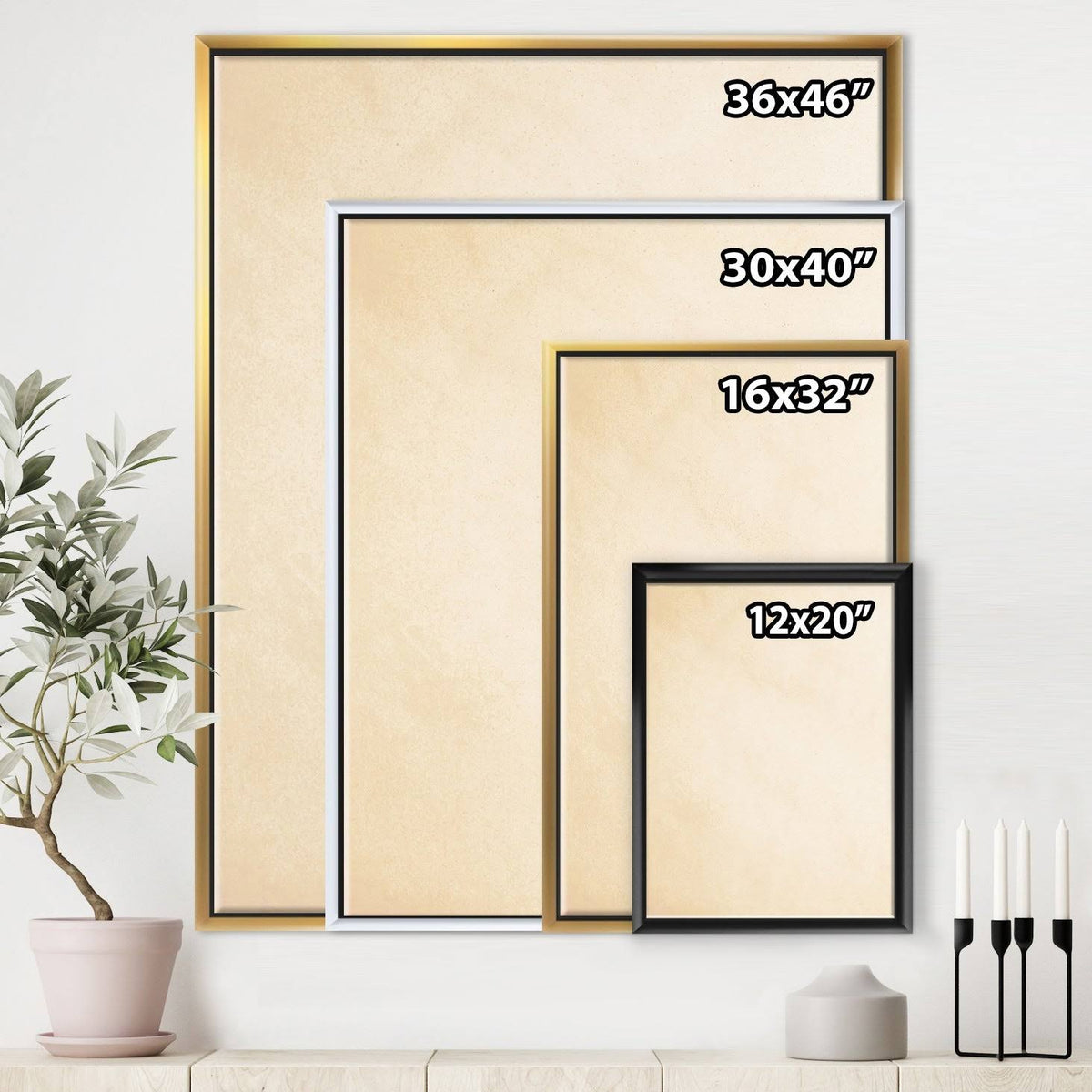 Metallic Gold Indigo II Framed Canvas, 30 inch x 40 inch, Blue L611