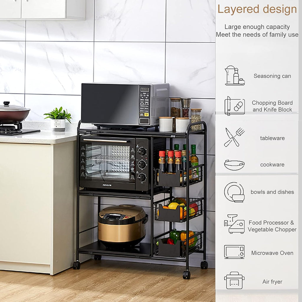 Kitchen Standing Bakers Rack with Storage Basket H984113