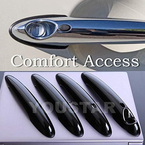 Door Handle Cover with Push Button Gloss Black Pack of 2 B742433
