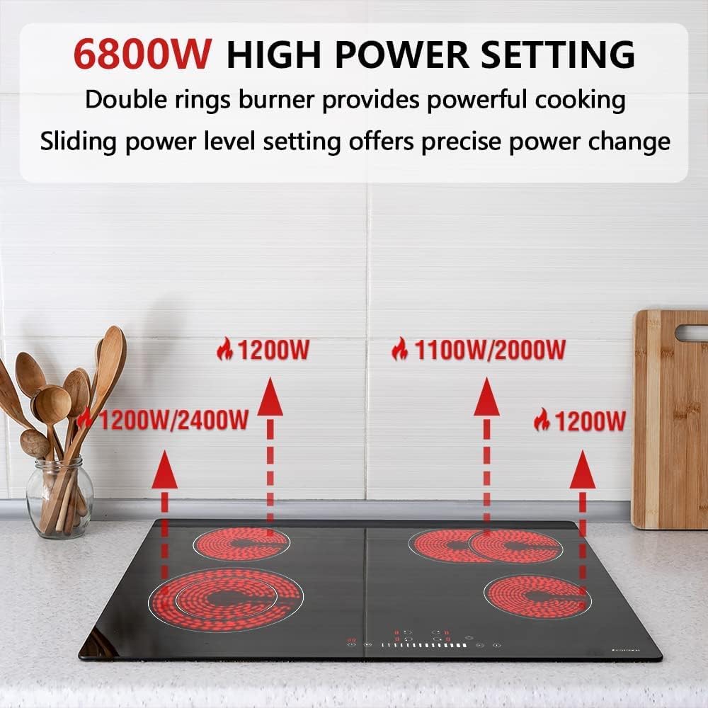 Electric Cooktop 30 inch 4 Burner Smoothtop Built in W10585