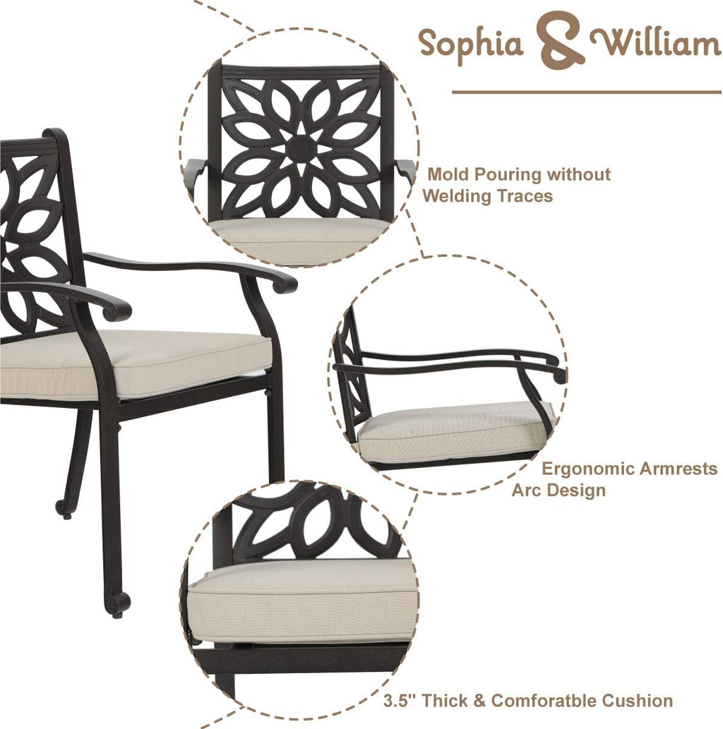5 Pieces Patio Dining Set with 4 Chairs and 1 Square Table A660127