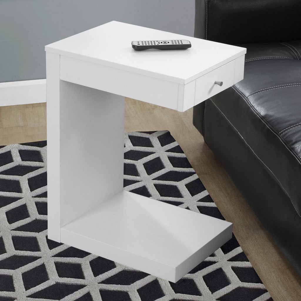 White Accent Table with Drawer G255074
