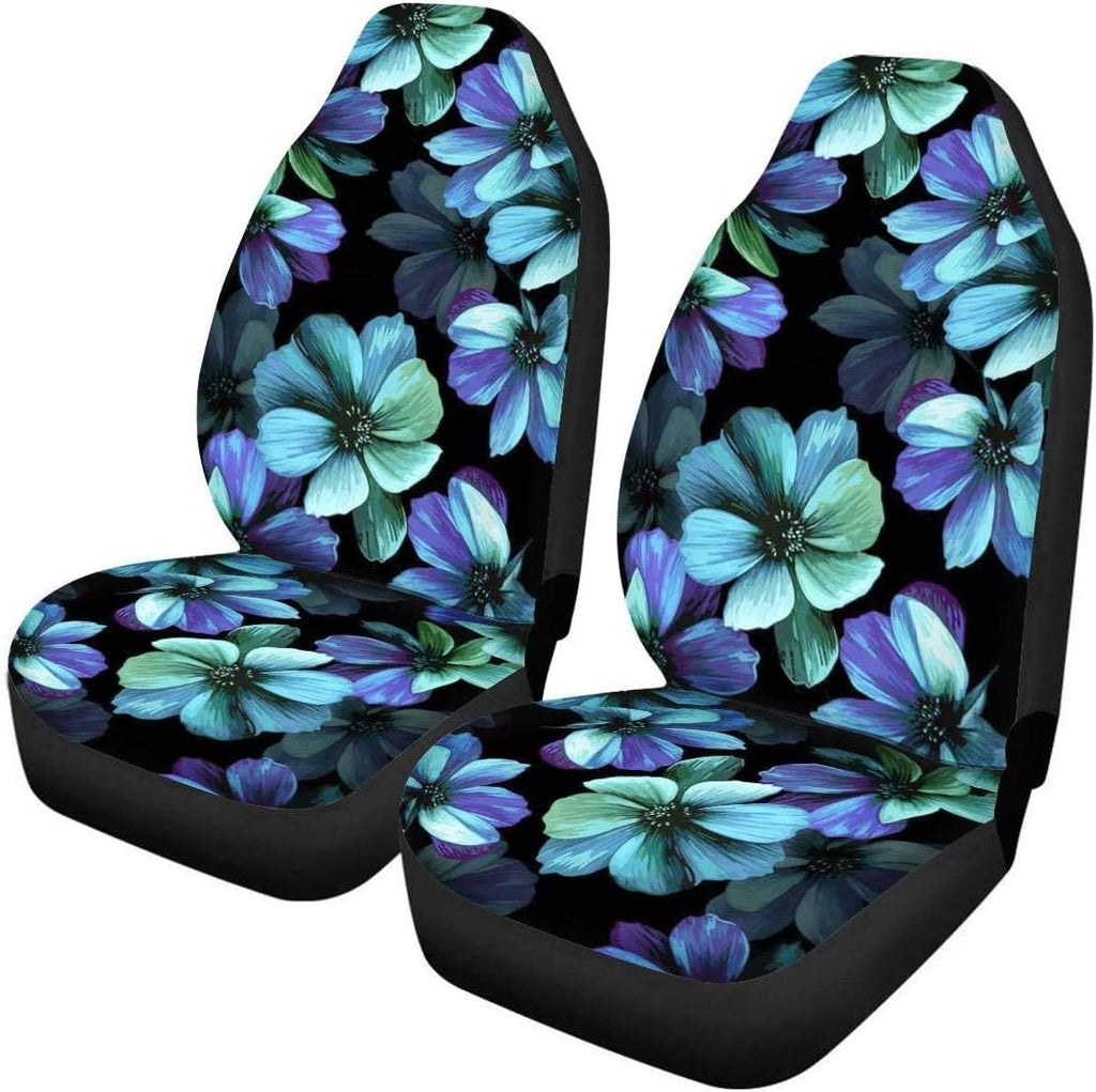 Set of 2 Brown Cow Fur Print Car Seat Covers V41720