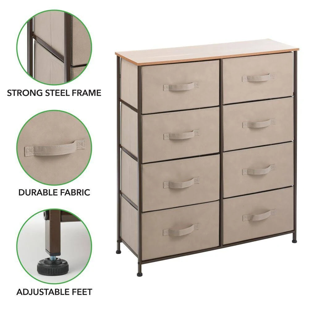 8 Drawer Coffee Espresso Vertical Dresser Storage Tower Z83624
