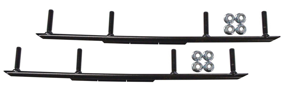 White Snowmobile Skis with 8" Round Bars Complete Kit N446763