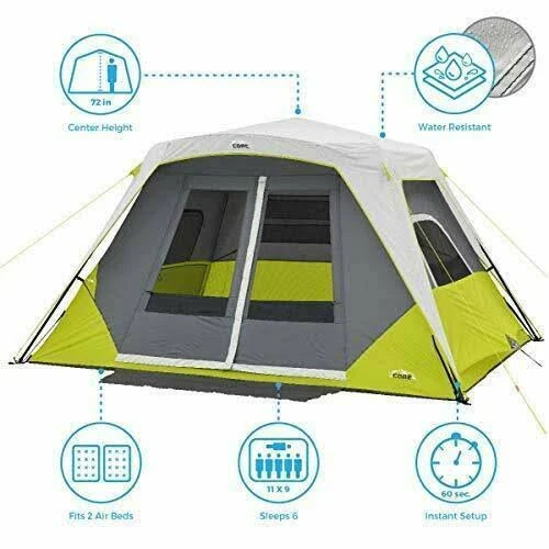 6 Person Instant Cabin Tent with Awning C852