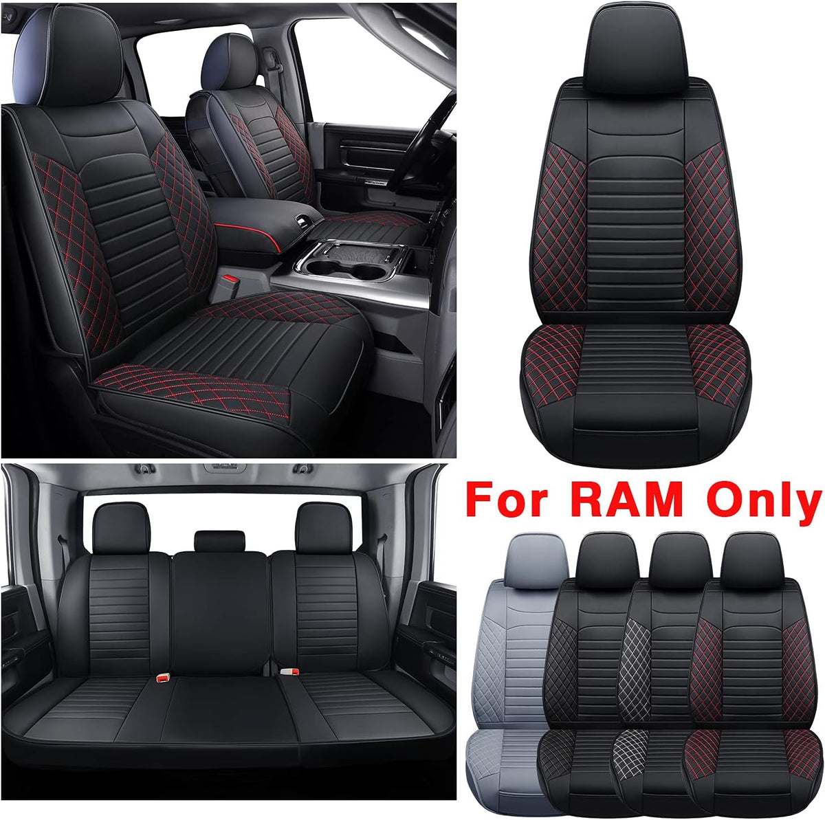 Black Waterproof Faux Leather Front Seat Covers B67833