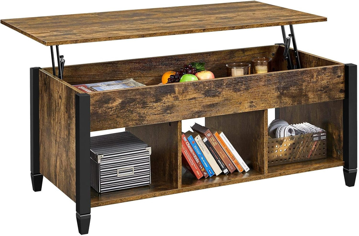 White/Oak Lift Top Coffee Table with Hidden Compartment W376