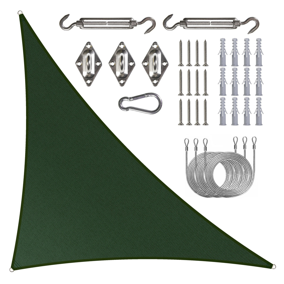 Blue Right Triangle Sun Shade Sail with Hardware Kit HDPE Mesh Fabric Canopy J335475