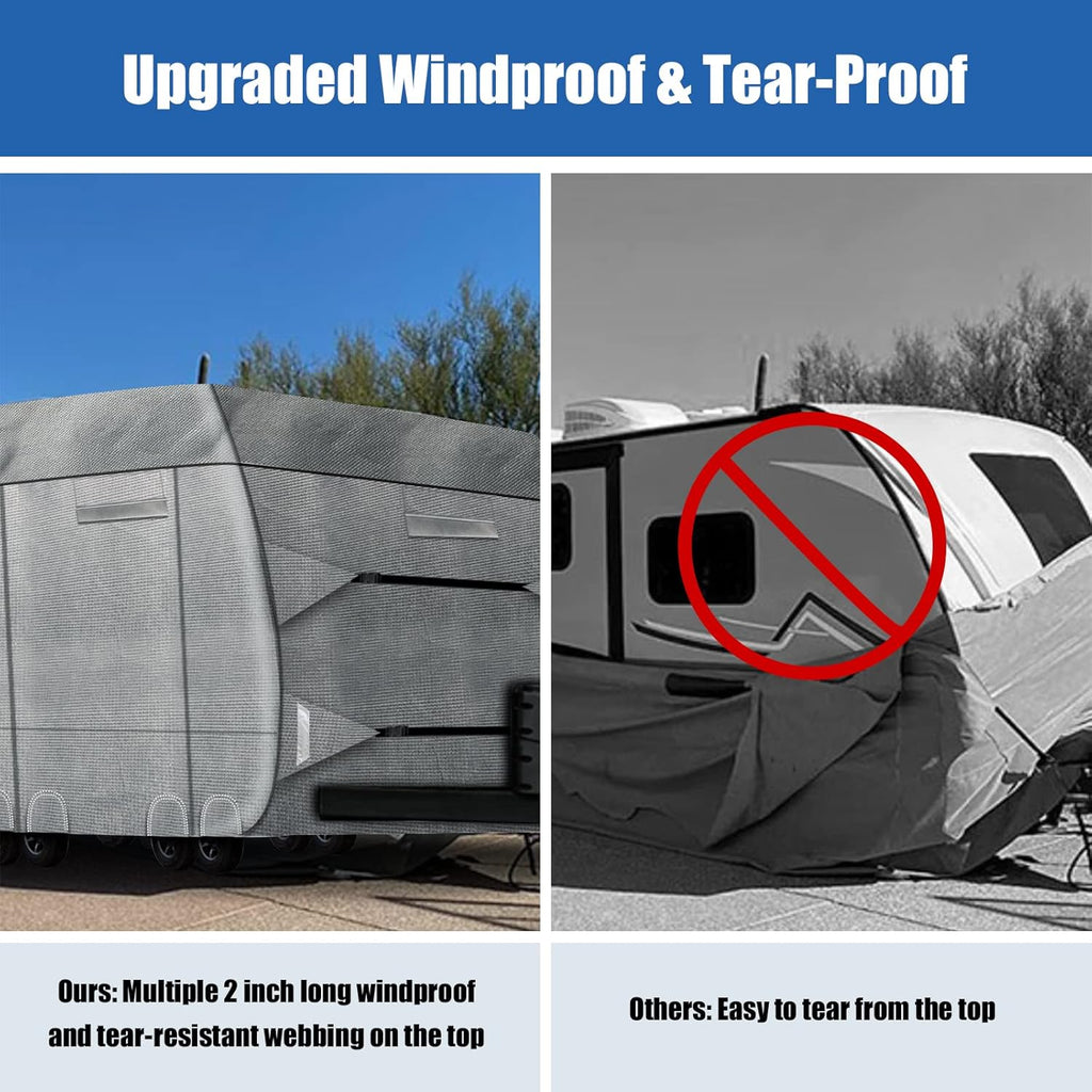 RV Cover 6 Layers Windproof Anti-Scratch UV Resistant (22'1''-24) Z69395