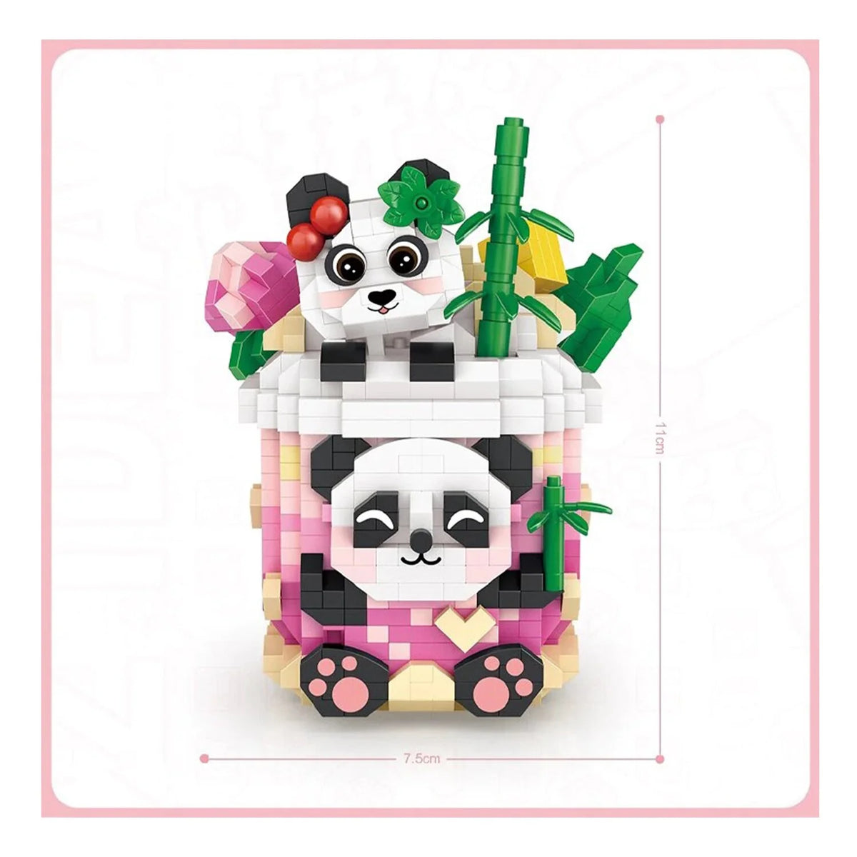 Mini Blocks Panda Peach Oolong 11 x 11 x 11cm P284548