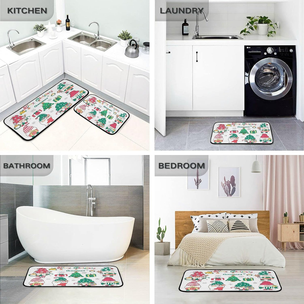Anti Fatigue Snowflake Kitchen Mats Set of 2 Non Slip Rug P675555
