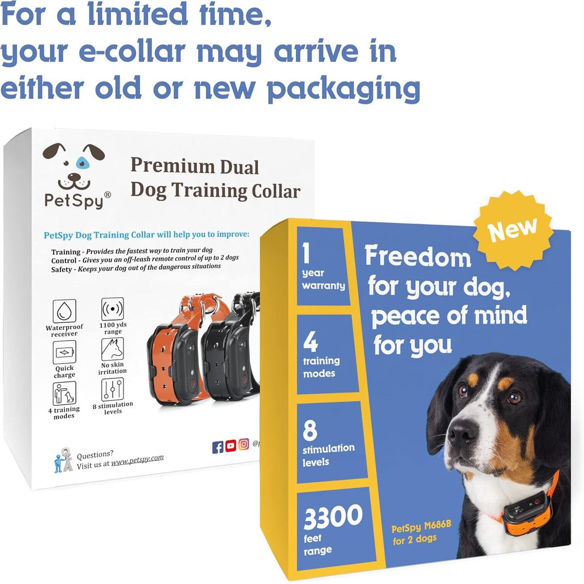 Waterproof Remote Training E-Collars for 2 Dogs S92026