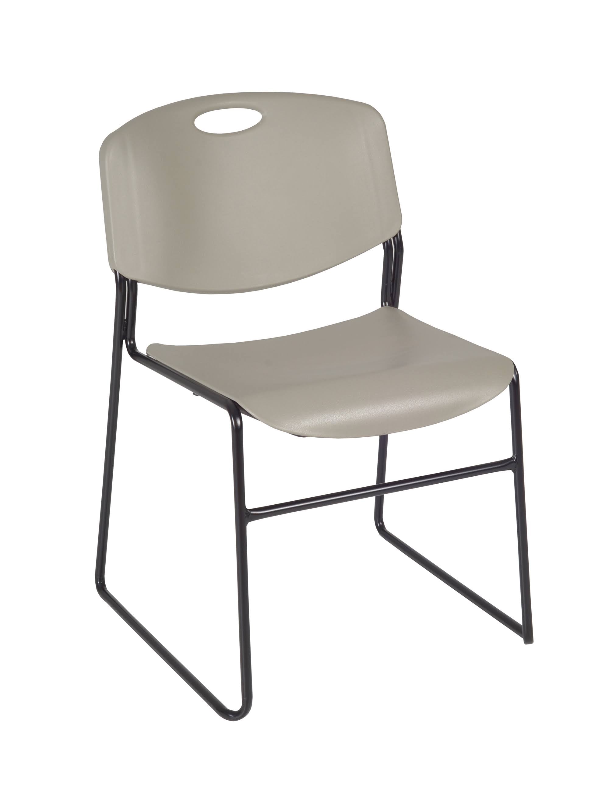 Grey Square Breakroom Table with 4 Stack Chairs P55983