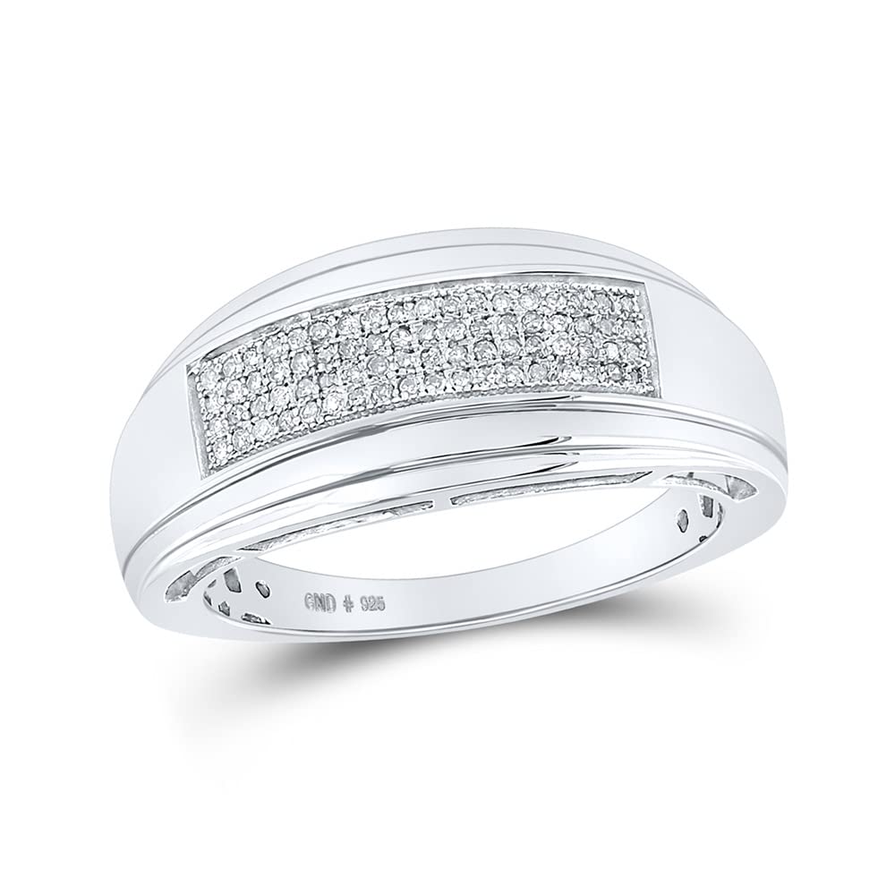 Sterling Silver Diamond Wedding Band Ring Size 11 A3818