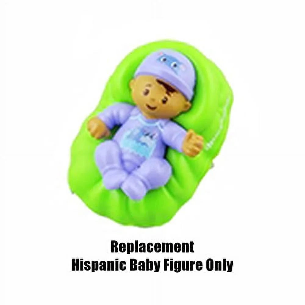 Hispanic Baby Figure with Green Basket and Purple Outfit O39185