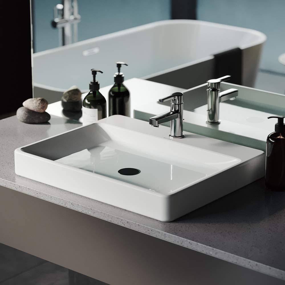 Rectangular Vessel Sink (White) P7954