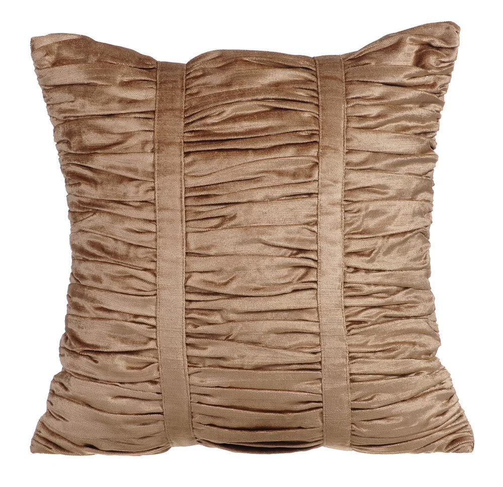 Pearl Beige Velvet Zippered Pillow Covers 16x16 inch N95370