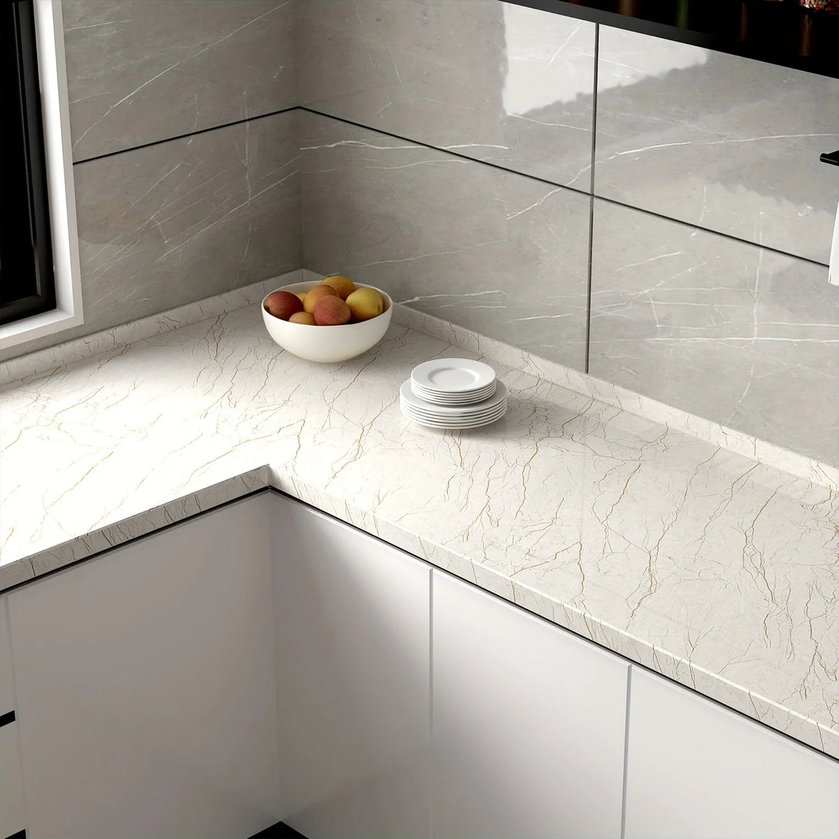 Glossy Film Marble Wallpaper Peel And Stick Q93610