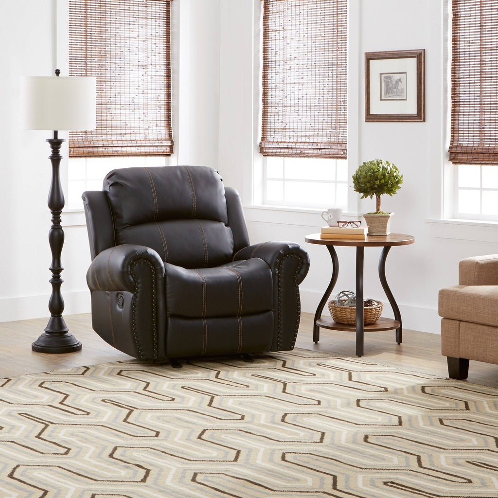 Faux Leather Glider Recliner Club Chair D2427