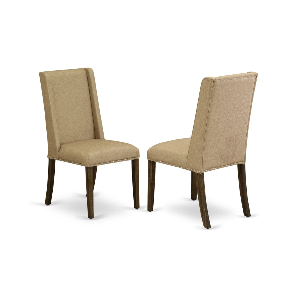 6-piece Wood Dining Set in Jacobean Brown/Dark Khaki J469