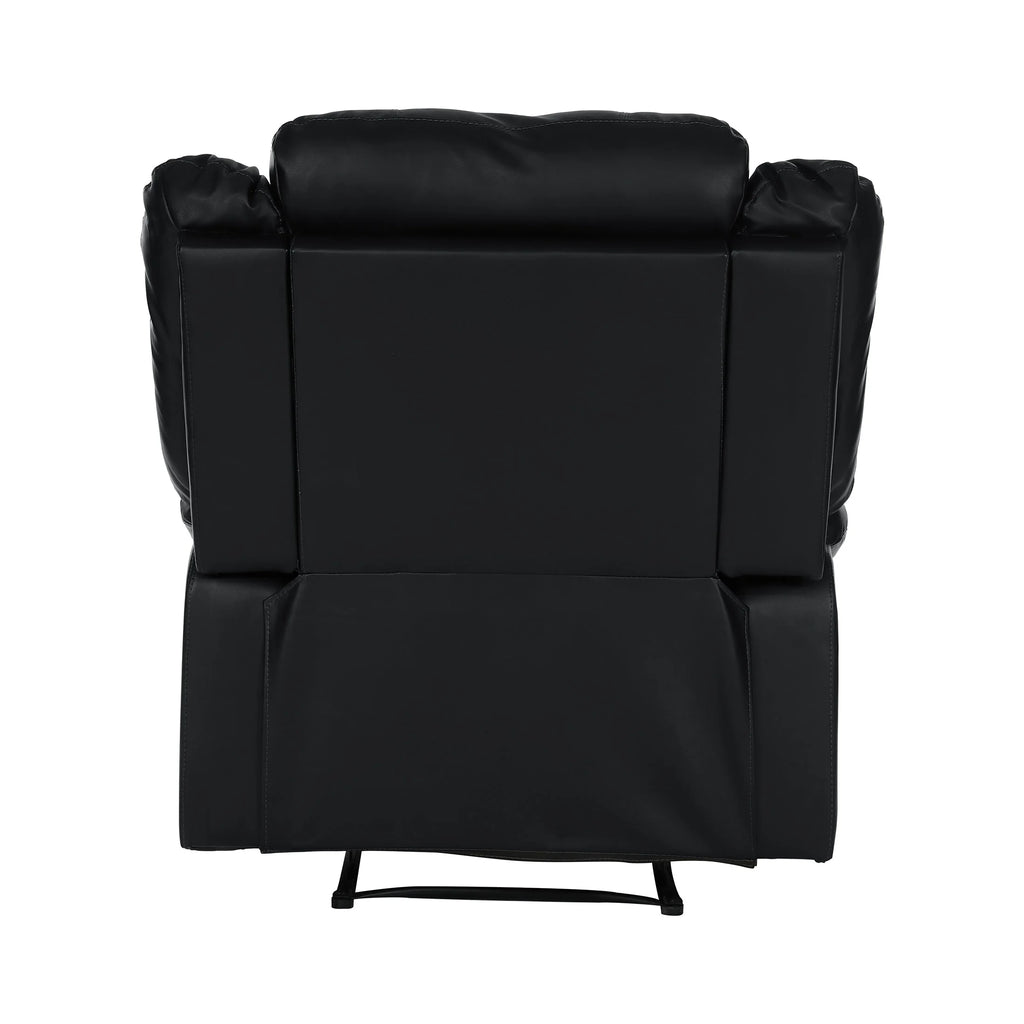 Black Faux Leather Reclining Chair D554