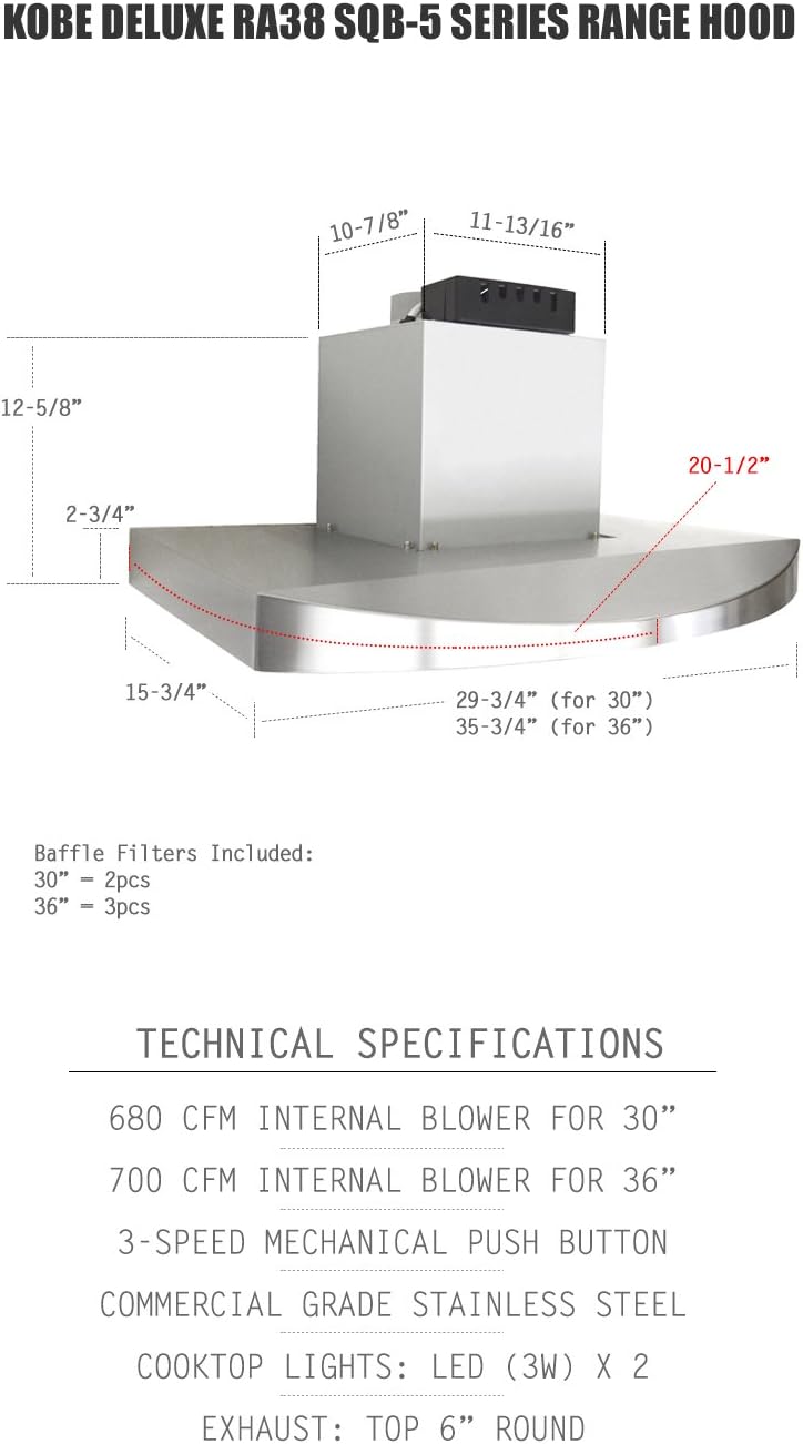 36-Inch Stainless Steel Under Cabinet Range Hood P114310