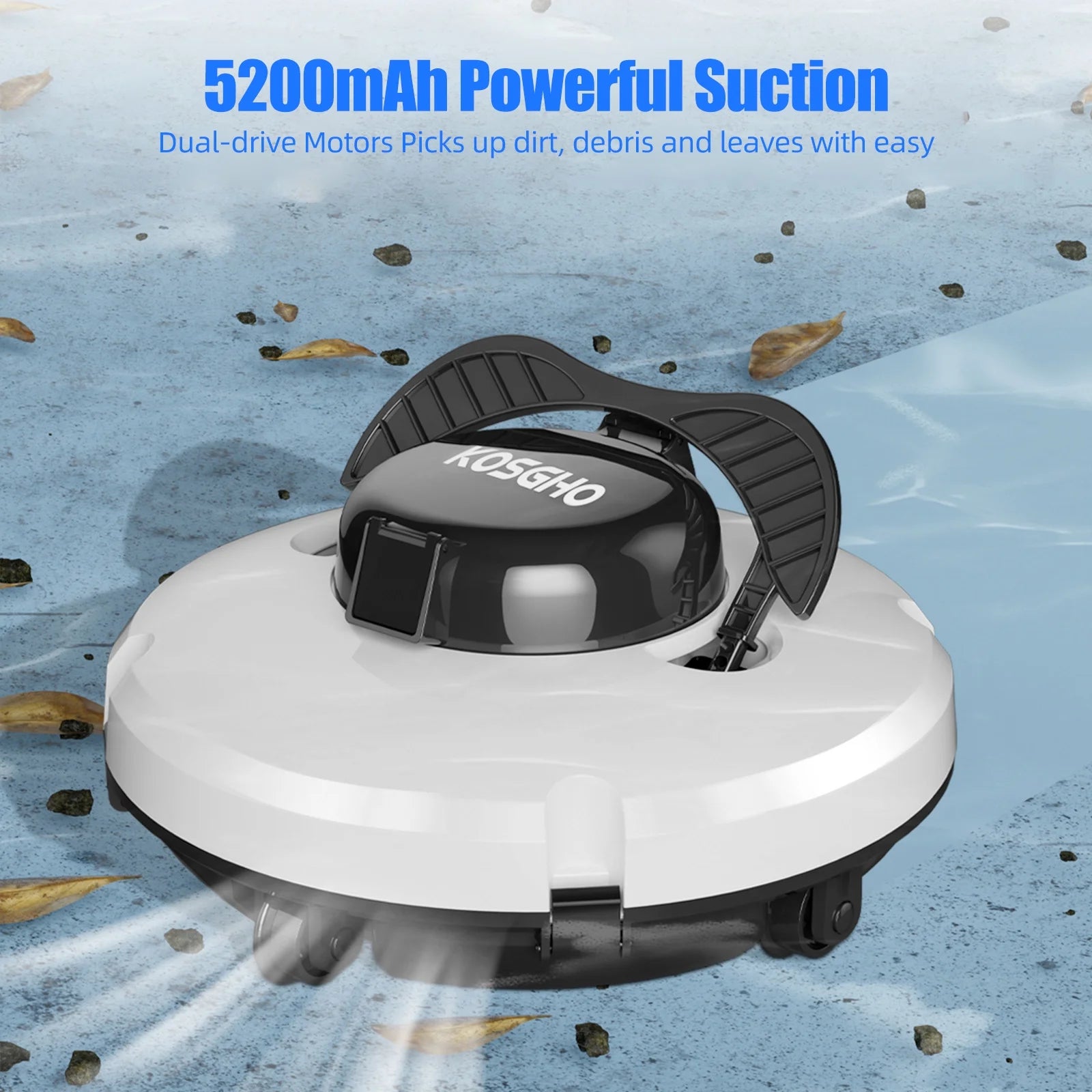 Cordless Robotic Pool Cleaner with Dual-Motor J3531