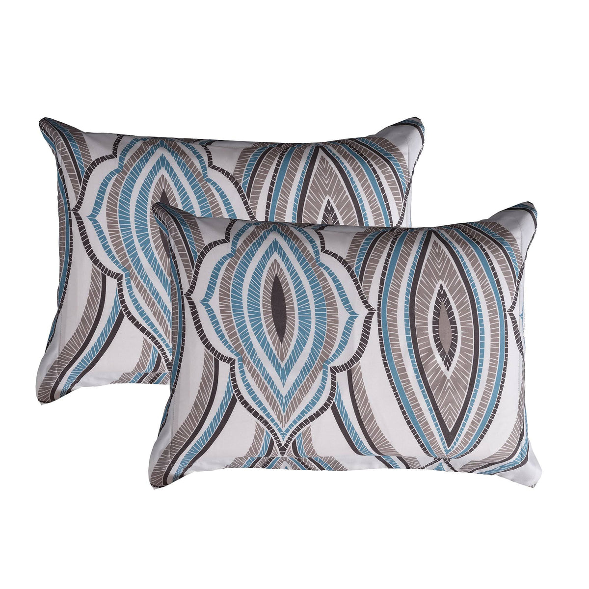 Blue & Gray King Size Bed Set - 8 Piece C6962