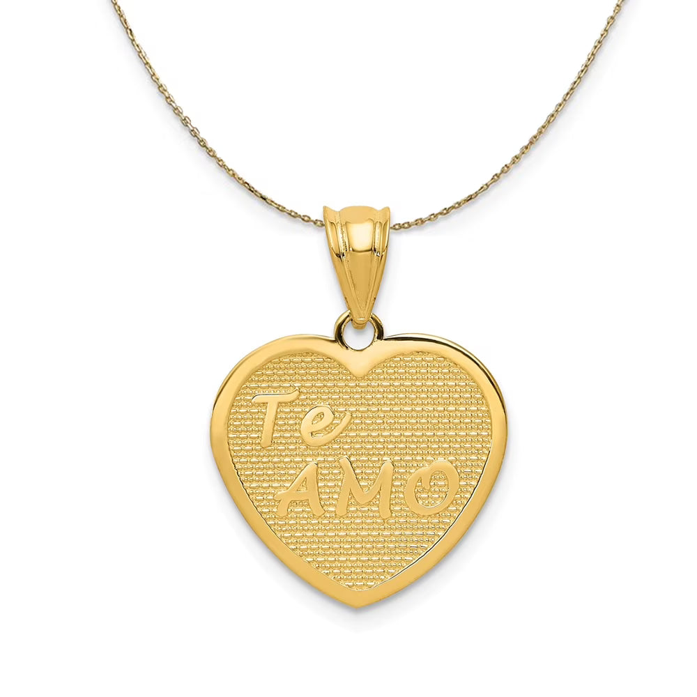 14k Yellow Gold Heart Necklace - 24 Inch U2273