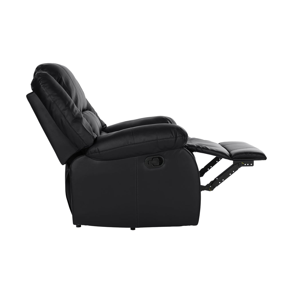 Black Faux Leather Reclining Chair D554