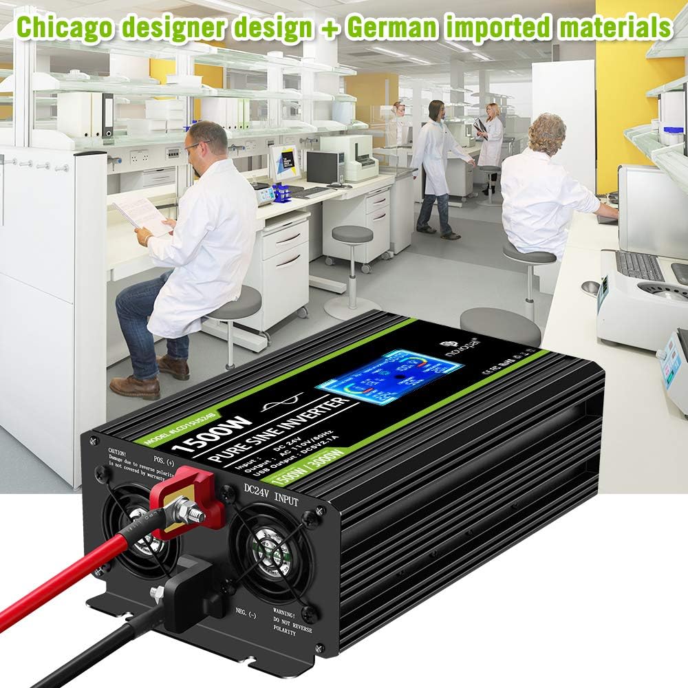 1500 Watt 24V Pure Sine Wave Inverter with 4 AC Outlets S797924