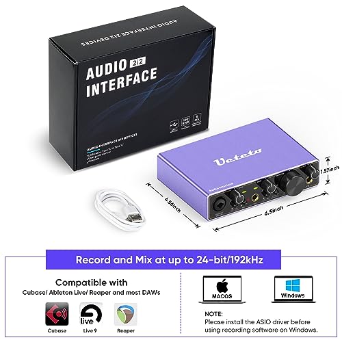 2i2 USB Audio Interface with 48V Phantom Power T590