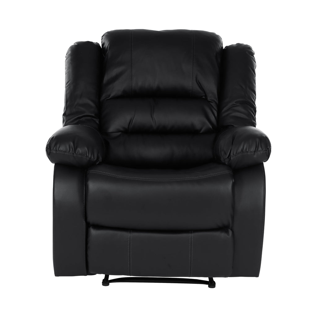 Black Faux Leather Reclining Chair D554
