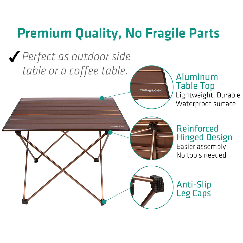 Blue Aluminum Portable Camping Side Table X76397
